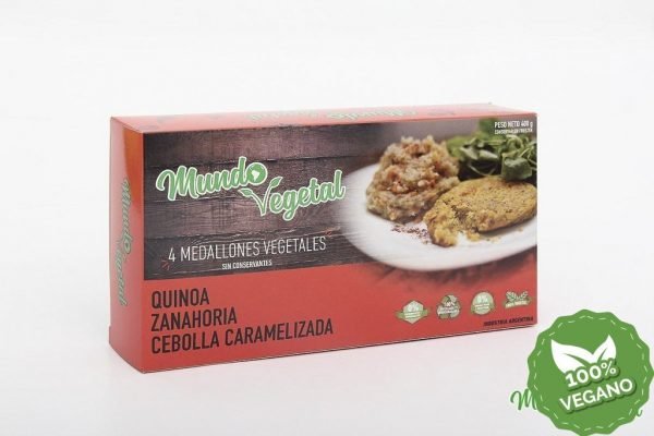 Hamburguesas Mundo Vegetal Cebolla Caramelizada Quinoa Y Zanahoria 4u.