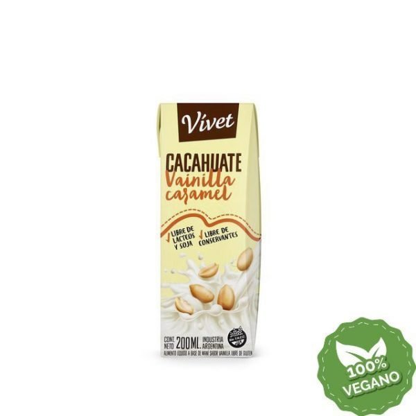 Leche Cacahuate Vivet Vainilla Caramel