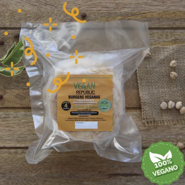 Burger Calabaza y Batata Vegan Republic 4u.