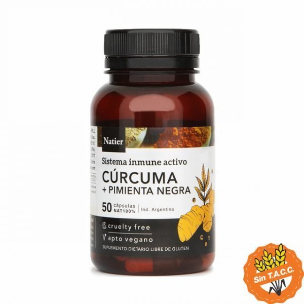 Curcuma + Pimienta Negra Natier 50 Capsulas